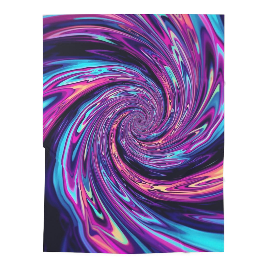 Psychedelic Swirl Baby Swaddle Blanket – Vibrant Purple & Teal Nursery Wrap