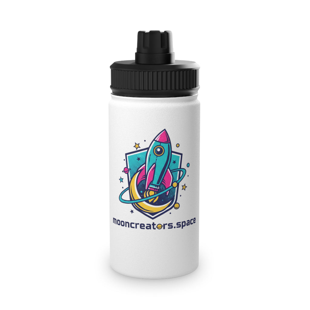 Retro Rocket Logo Stainless Steel Water Bottle | Sports Lid