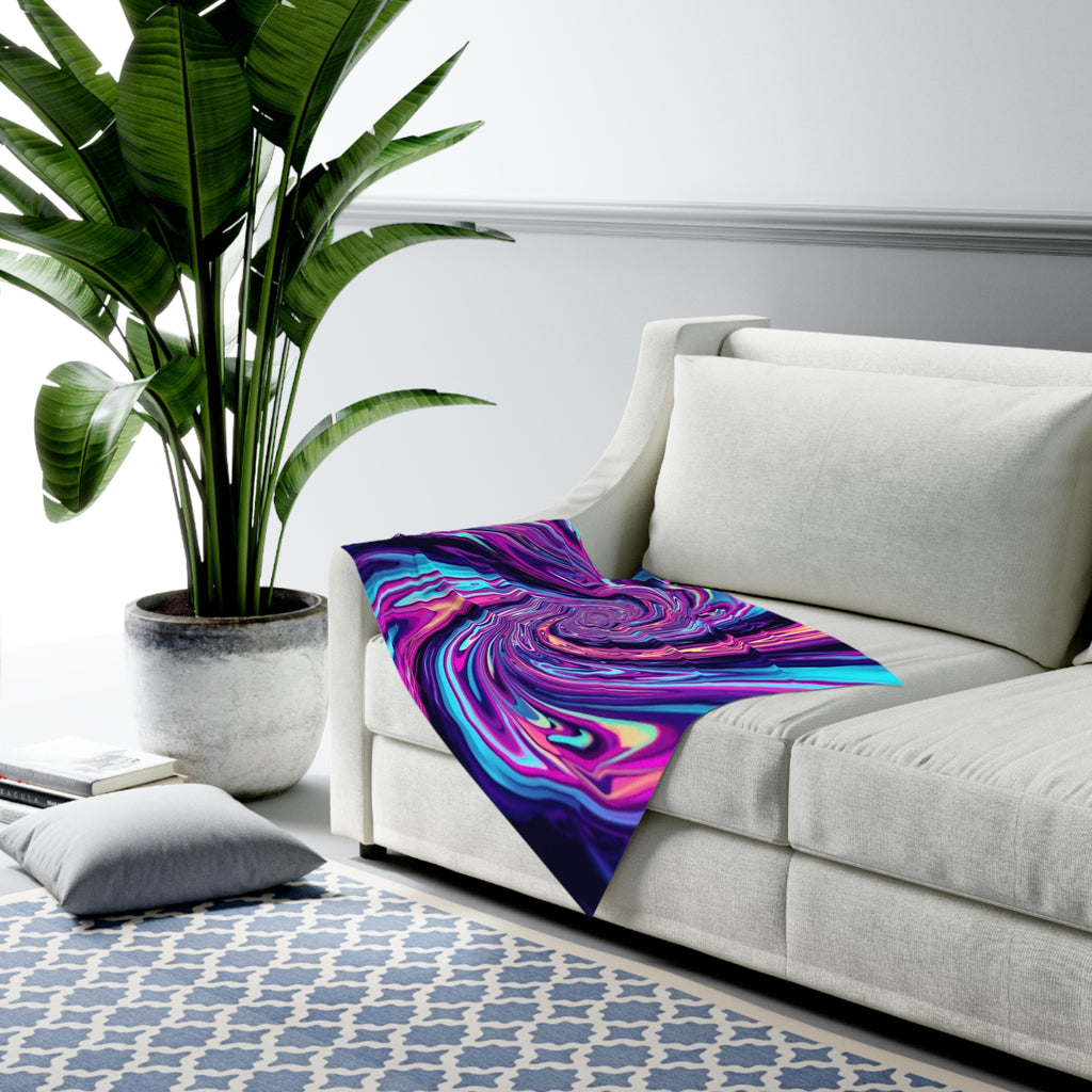 Psychedelic Swirl Baby Swaddle Blanket – Vibrant Purple & Teal Nursery Wrap
