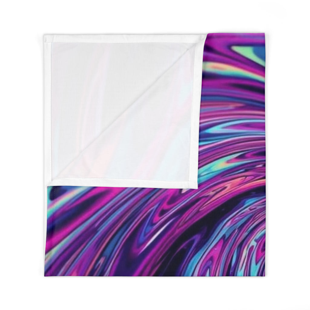 Psychedelic Swirl Baby Swaddle Blanket – Vibrant Purple & Teal Nursery Wrap